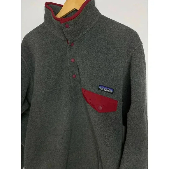 Patagonia Synchilla Snap-T Fleece Pullover Sweatshirt Men’s Small Nickel/Red - Picture 8 of 8